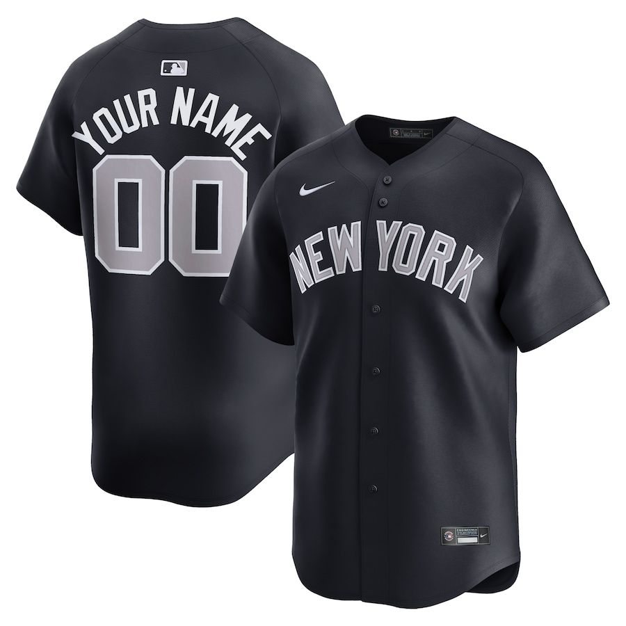 Men New York Yankees Nike Navy Alternate Limited Custom MLB Jersey->customized mlb jersey->Custom Jersey